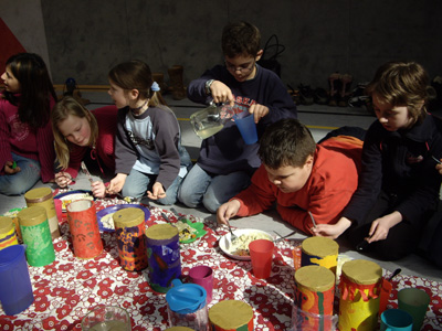 Schüler beim Essen